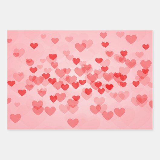 Valentine Petite Hearts Pattern Geschenkpapier Set (Vorderseite)