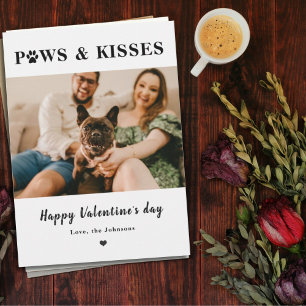 Valentine Pfoten und Küsse Haustier Foto Feiertagskarte