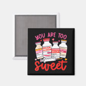 Valentine Pharmacist Diabetic Nurse Insulin Diabet Magnet (Vorderseite/Rückseite)