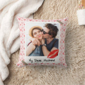 Valentine Photo Red Heart Dear Husband Custom Kissen (Decke)