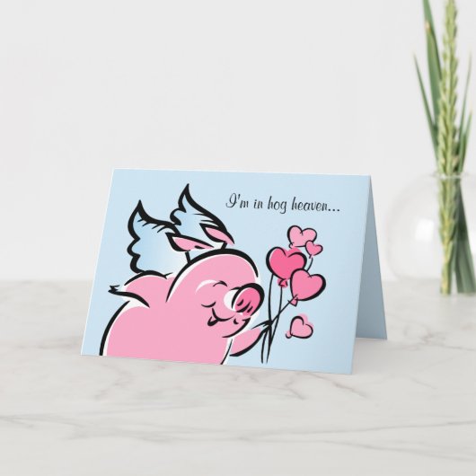 Valentine Pig Personalized Card Feiertagskarte (Vorderseite)