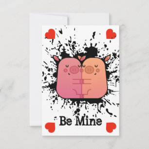 Valentine Piggies Valentine Card Dankeskarte