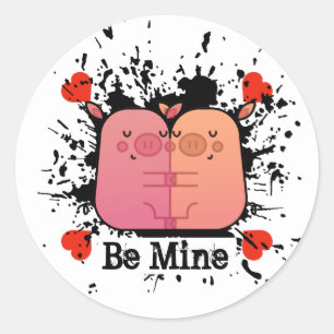 Valentine Piggies Valentinsticker Runder Aufkleber