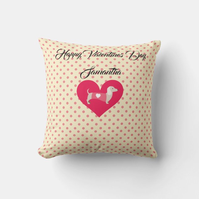 Valentine Pillow Happy Valentine's Day Gift Kissen (Vorderseite)