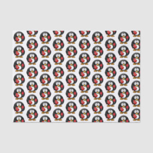 Valentine Pinguin mit Schokolade und Rose Geschenk Seidenpapier