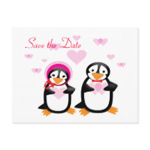 Valentine Pinguine Save the Date Postkarten