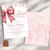 Valentine Pink Bow Baby Dusche Einladung