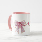 Valentine Pink Bow Tasse (Vorderseite Links)