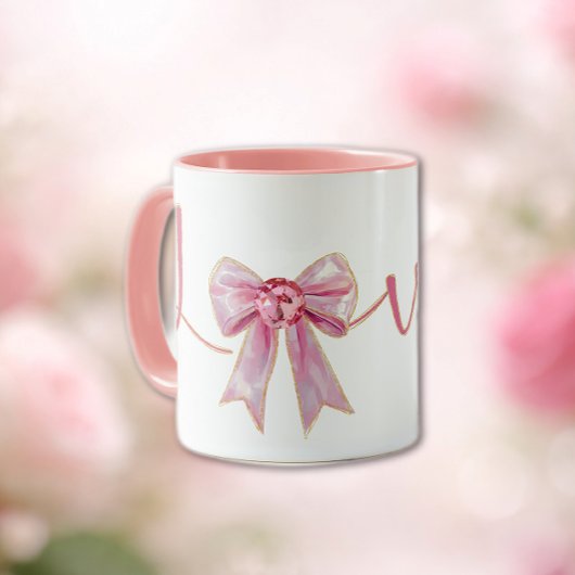 Valentine Pink Bow Tasse