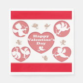 Valentine Pink Cupids Serviette (Vorderseite)