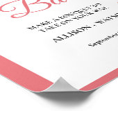 Valentine Pink Heart Brautparty Blume Bar Poster (Ecke)