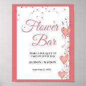 Valentine Pink Heart Brautparty Blume Bar Poster (Vorne)