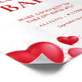 Valentine Pink Heart bridal shower flower bar Sign Poster (Ecke)