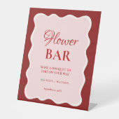Valentine Pink Heart bridal shower flower bar Sign Sockelschild (Vorderseite)
