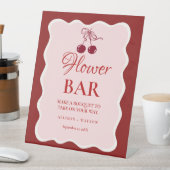 Valentine Pink Heart bridal shower flower bar Sign Sockelschild (In Situ)