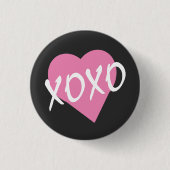 Valentine Pink Heart XOXO Button (Vorderseite)