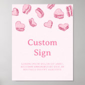 Valentine Pink Hearts Brautparty Benutzerdefiniert Poster (Vorne)