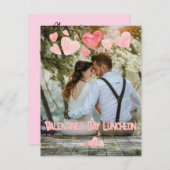 Valentine Pink Hearts Overlay Add your own Foto Einladung (Vorne/Hinten)