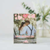 Valentine Pink Hearts Overlay Add your own Foto Postkarte (Stehend Vorderseite)