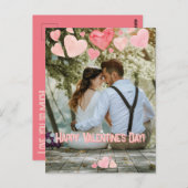 Valentine Pink Hearts Overlay Add your own Foto Postkarte (Vorne/Hinten)