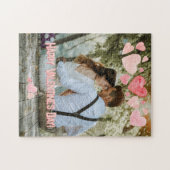 Valentine Pink Hearts Overlay Add your own Foto Puzzle (Horizontal)