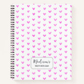Valentine Pink Hearts Personalisiert Notizblock (Vorderseite)