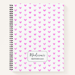 Valentine Pink Hearts Personalisiert Notizblock