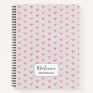 Valentine Pink Hearts Personalisiert Notizblock