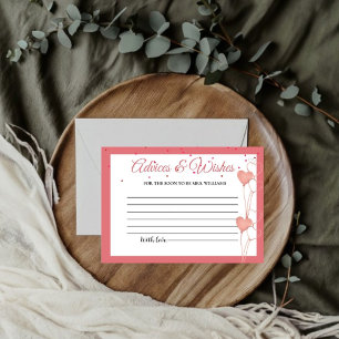 Valentine Pink Herbergen & WIshe Brautparty Begleitkarte