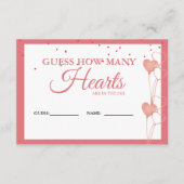 Valentine Pink Herzschlag Wie viele Herzen Spiel Begleitkarte (Vorderseite)
