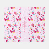 Valentine Pink Liebe Letters Muster Eleganter Name Fleecedecke (Vorderseite (Horizontal))