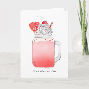 Valentine Pink Milkshake Ich liebe dich Wortwitzka Karte