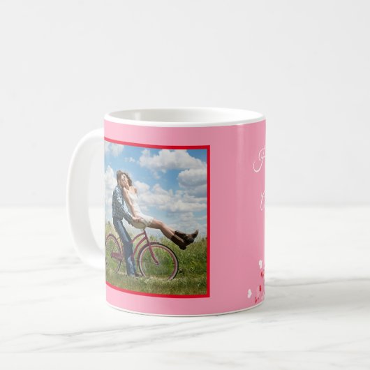 Valentine Pink Persönliche FOTO-VORLAGE Kaffeetasse (Vorderseite Links)