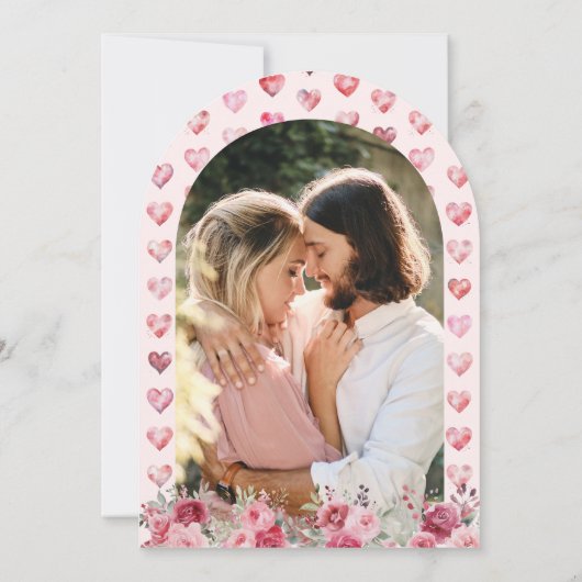 Valentine Pink Red Hearts Sweetheart Brautparty Einladung (Rückseite)