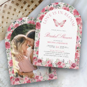 Valentine Pink Rote Rosen Schmetterling Brautparty Einladung