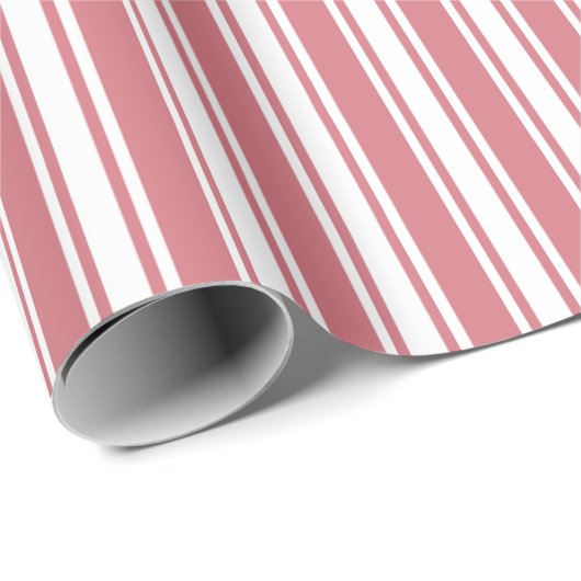 Valentine Pink Stripe Muster Motif Winter Geschenkpapier (Rolleneckpunkt)