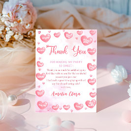Valentine Pink Sweetheart Birthday Foto Dankeskarte