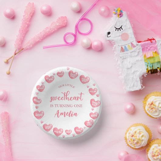 Valentine Pink Sweetheart Birthday Paper Bowls Pappteller (Party)