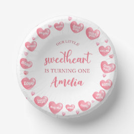 Valentine Pink Sweetheart Birthday Paper Bowls Pappteller