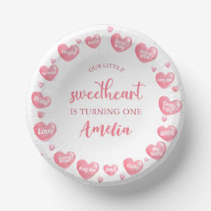 Valentine Pink Sweetheart Birthday Paper Bowls Pappteller