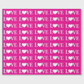 Valentine pink white Love hearts pattern Geschenkpapier (Flach)