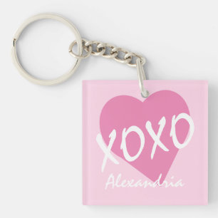 Valentine Pink XOXO Kisses Hugs Pink Schlüsselanhänger