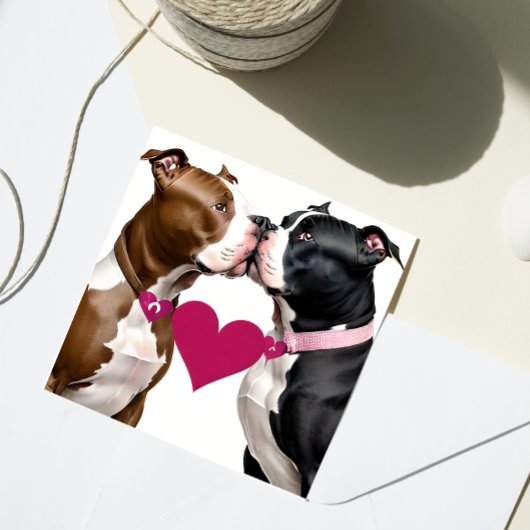 Valentine Pit Bulls Sweethearst Liebe Feiertagskarte