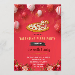 Valentine Pizza Einladung