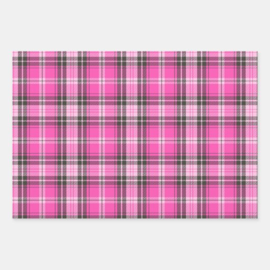 Valentine Plaid Wrapping Paper Geschenkpapier Set (Vorderseite)
