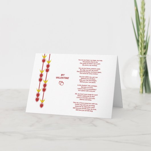 Valentine Poem Grußkarte Feiertagskarte (Vorderseite)