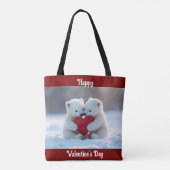 Valentine Polar Bear Cubs Tote Tasche (Rückseite)