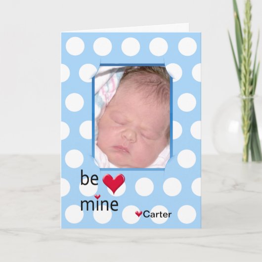 Valentine Polka Dot Frame Feiertagskarte (Vorderseite)