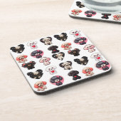 Valentine Poodle Dog | Hundeliebhaber | Getränkeuntersetzer (Linke Seite)