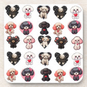 Valentine Poodle Dog | Hundeliebhaber | Getränkeuntersetzer (Vorderseite)